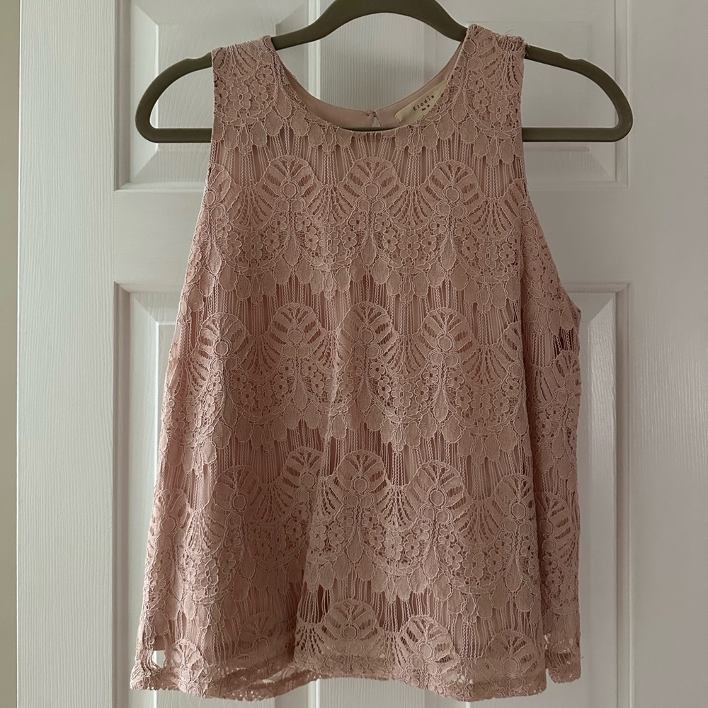 Elodie Pink Cropped Embellished Tank Top